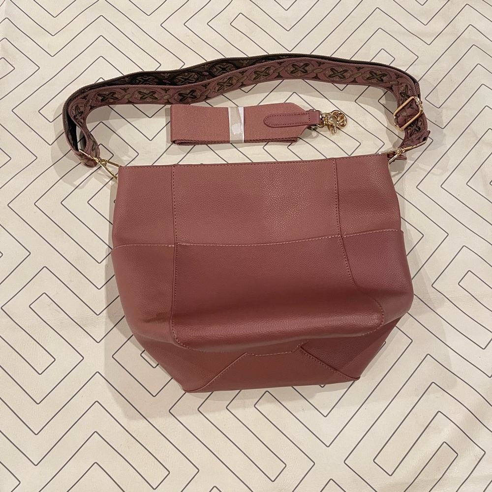 New Ah-dorned Mauve Pink Crossbody Purse
